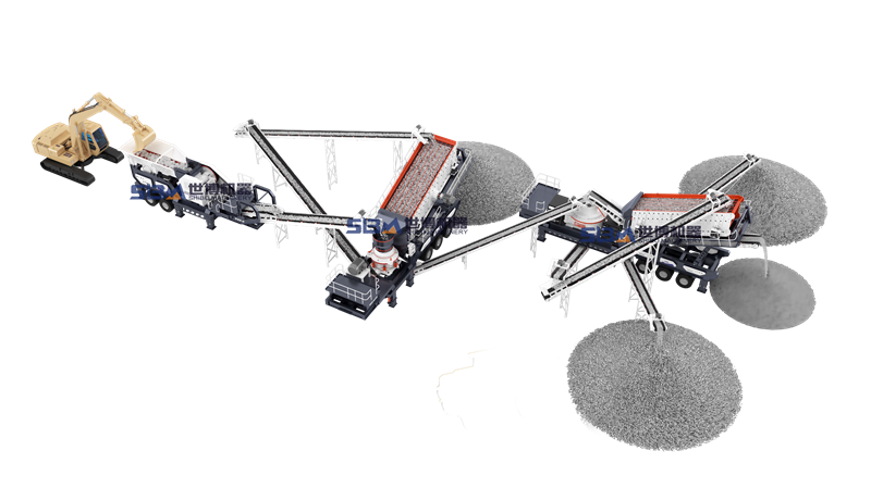 移動式玄武巖破碎制砂生產(chǎn)線設(shè)計圖