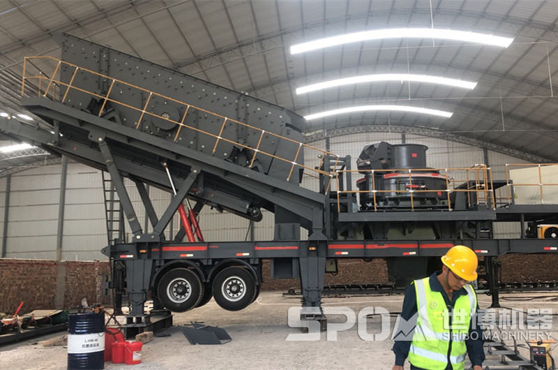 石頭制沙機(jī)器——移動式制砂機(jī)