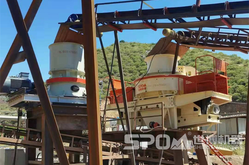 沖擊破現(xiàn)場圖，細碎制砂